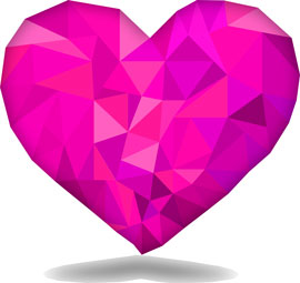 Pink Crystal heart