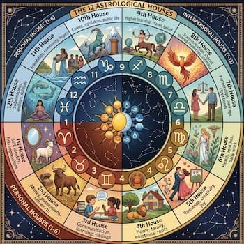 12 Houses of the Zodiac Wheel